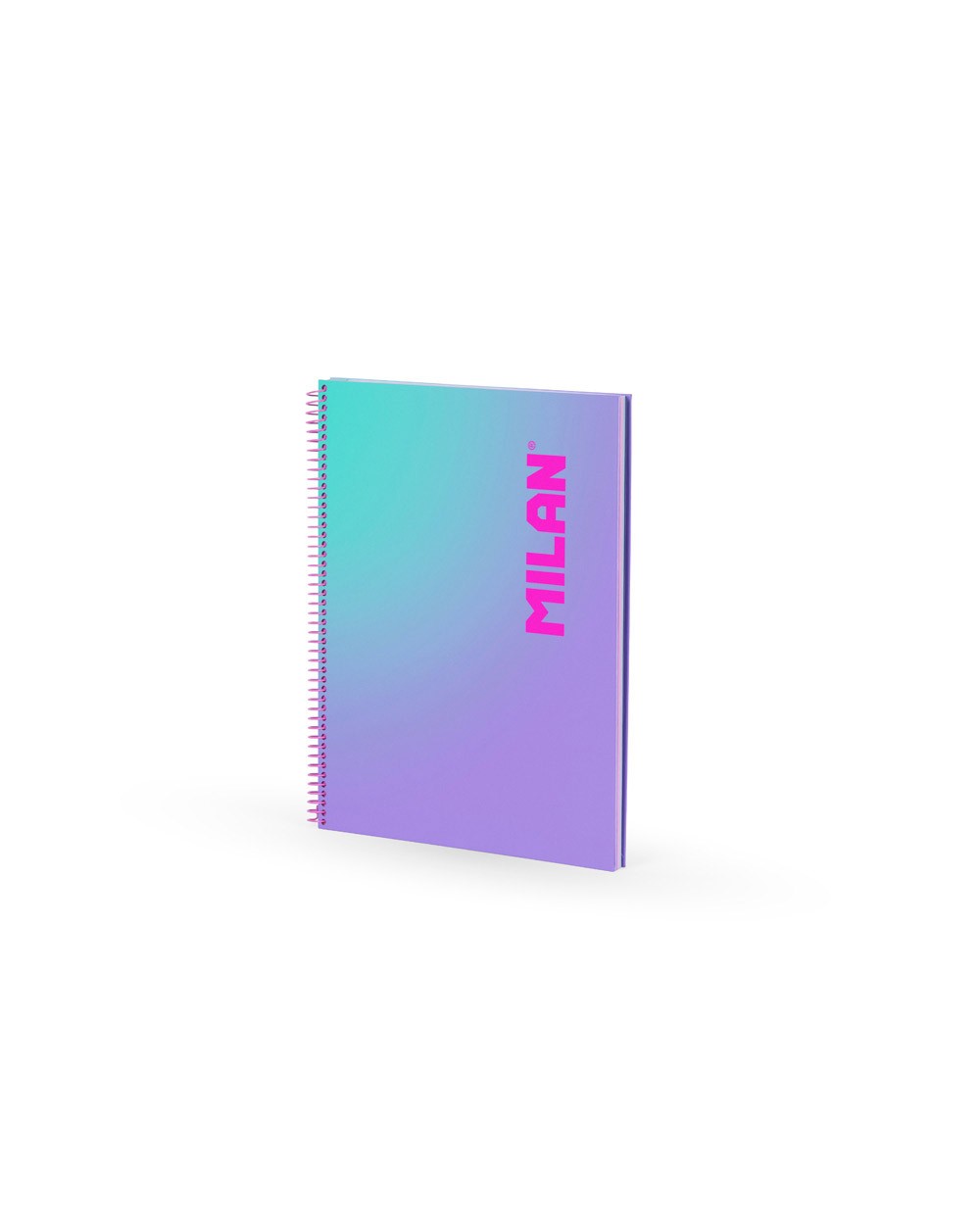 Cuaderno espiral milan coleccion sunset din a4 tapa dura 90 hojas 95 gr cuadricula 5 mm lila