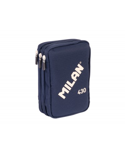 Plumier escolar milan 430 since 1918 triple cremallera con accesorios color azul 200x75x135 mm