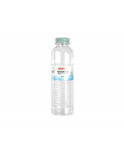 Botella portaliquidos plasticforte rio plastico reciclable 100 transparente 550 ml