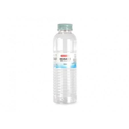 Botella portaliquidos plasticforte rio plastico reciclable 100 transparente 550 ml