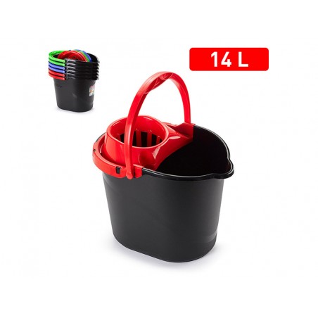 Cubo fregona plasticforte new black clean 14 litros color negro