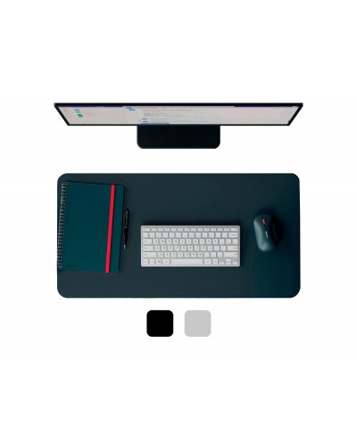 Alfombrilla de escritorio leitz piel reciclada color gris oscuro 700x360 mm