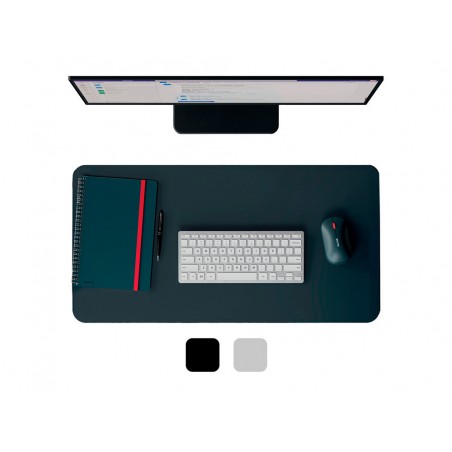 Alfombrilla de escritorio leitz piel reciclada color gris oscuro 700x360 mm