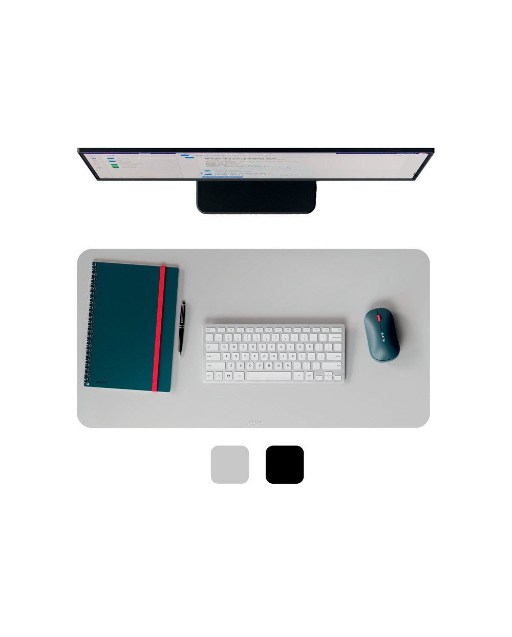 Alfombrilla de escritorio leitz piel reciclada color gris claro 700x360 mm