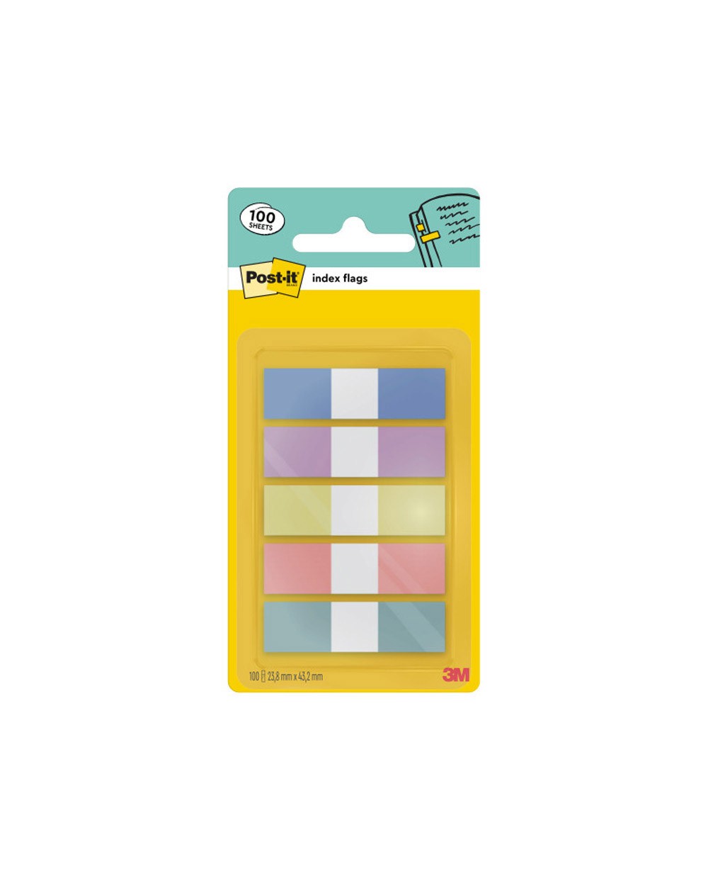 Banderitas separadoras dispensador post it index flags 683 5 pastelo 119x432 mm pack de 20 unidades x 5