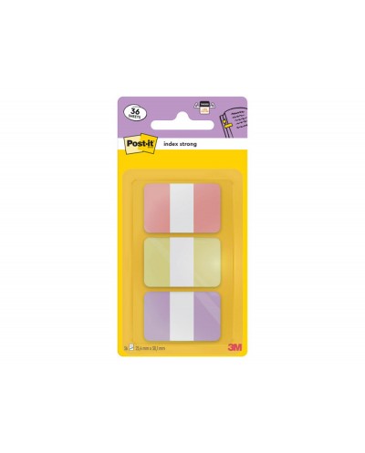 Banderitas separadoras rigidas dispensador post it index strong 686 3 sun 254x381 mm pack de 36