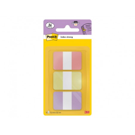 Banderitas separadoras rigidas dispensador post it index strong 686 3 sun 254x381 mm pack de 36