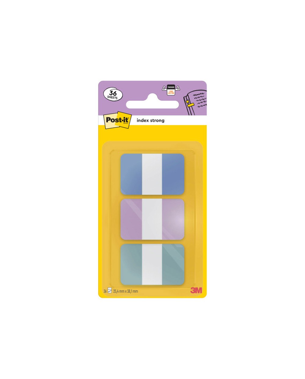 Banderitas separadoras rigidas dispensador post it index strong 686 3 coast 254x381 mm pack de 36
