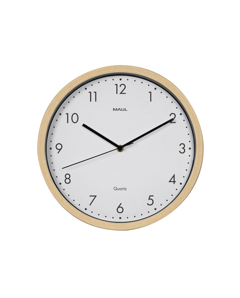 Reloj maul grain de pared redondo 30 cm diametro cuarzo marco madera natural clara