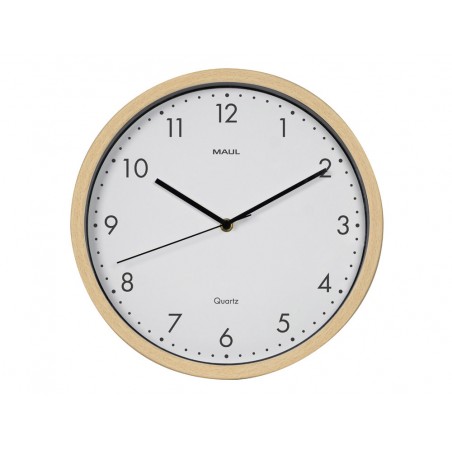 Reloj maul grain de pared redondo 30 cm diametro cuarzo marco madera natural clara
