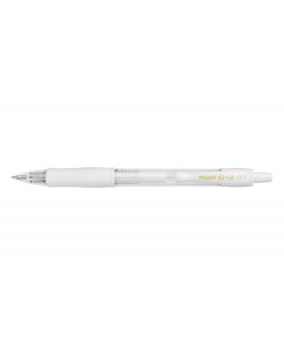 Boligrafo pilot g 2 blanco pastel tinta gel retractil sujecion de caucho