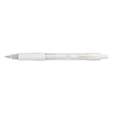 Boligrafo pilot g 2 blanco pastel tinta gel retractil sujecion de caucho