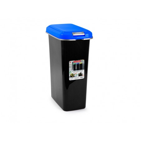 Contenedor para reciclaje plasticforte 25 l con tapa color azul parchis
