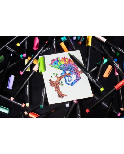 Rotulador faber castell black edition punta de pincel caja de 50 unidades colores surtidos