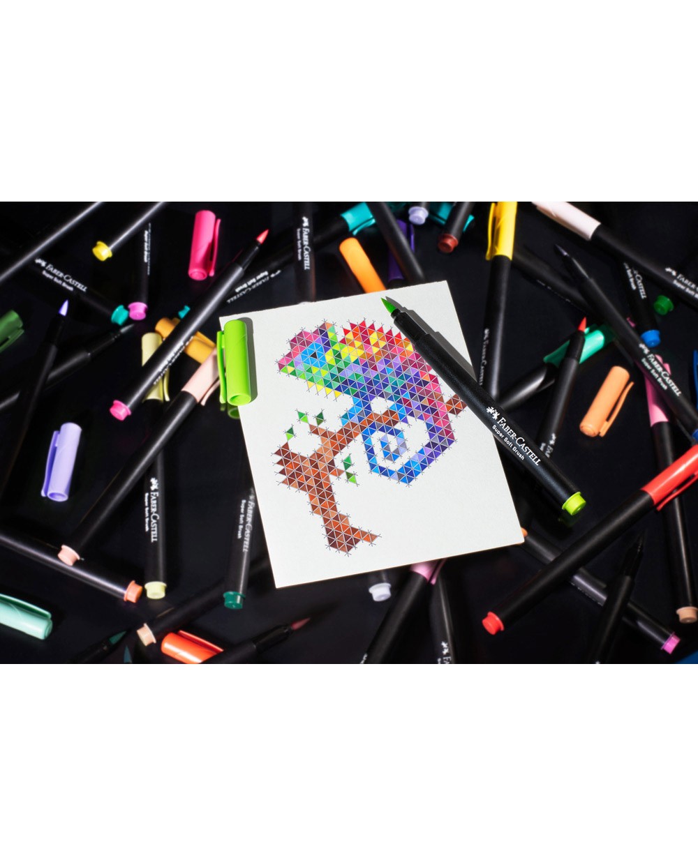 Rotulador faber castell black edition punta de pincel caja de 50 unidades colores surtidos