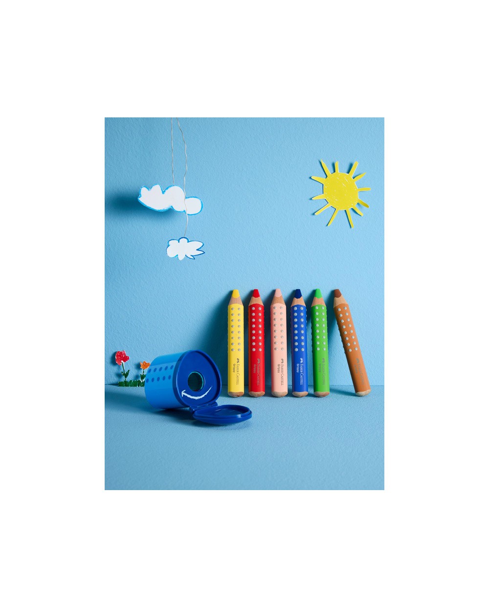 Lapices de colores faber castell grippy xxl caja de 6 unidades colores surtidos