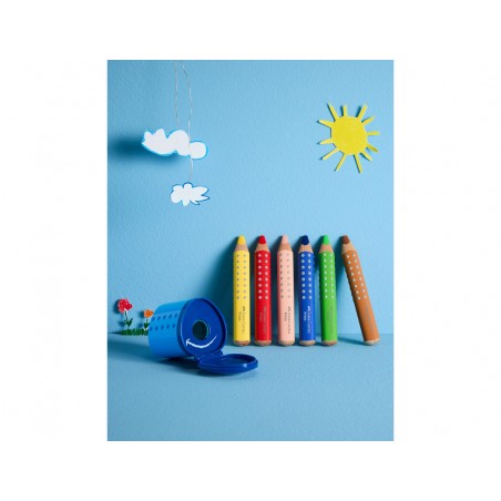 Lapices de colores faber castell grippy xxl caja de 6 unidades colores surtidos