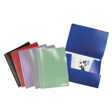 Carpeta carlin gomas tres solapas polipropileno din a5 colores surtidos