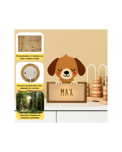 Lampara wondee vintiun personalizable perro