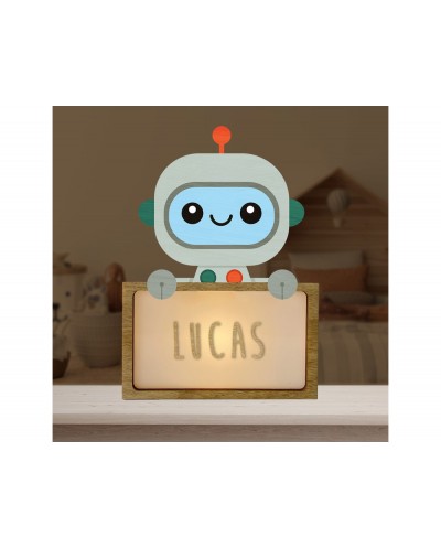 Lampara vintiun personalizable little robbot