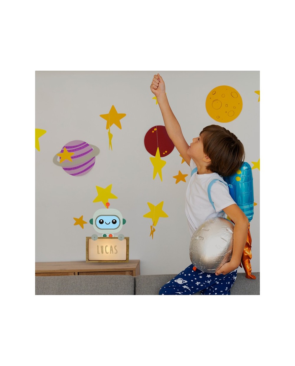 Lampara vintiun personalizable little robbot