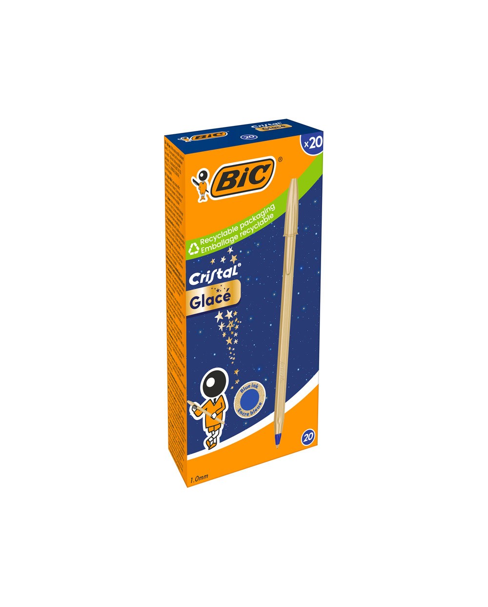 Boligrafo bic cristal glace dorado punta 1 mm