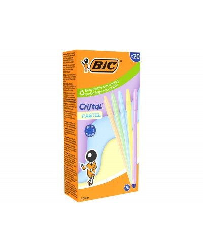 Boligrafo bic cristal pastel colores surtidos punta 1 mm