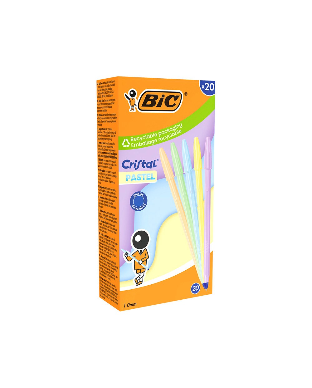 Boligrafo bic cristal pastel colores surtidos punta 1 mm