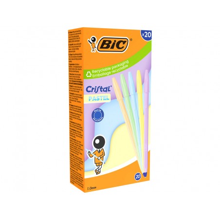 Boligrafo bic cristal pastel colores surtidos punta 1 mm