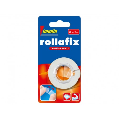 Cinta adhesiva imedio rollafix transparente 25 m x 19 mm