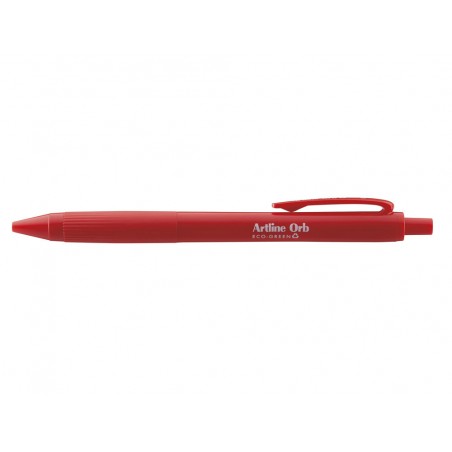 Boligrafo artline orb eco green retractil 1 mm rojo