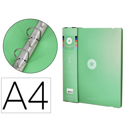 Carpeta 4 anillas de 35 mm mixtas antartik a4 foam color verde matcha