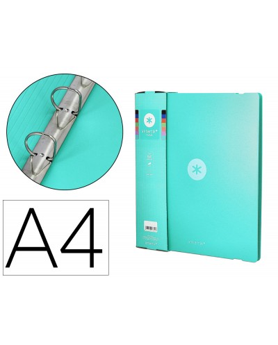 Carpeta 4 anillas de 35 mm mixtas antartik a4 foam color menta