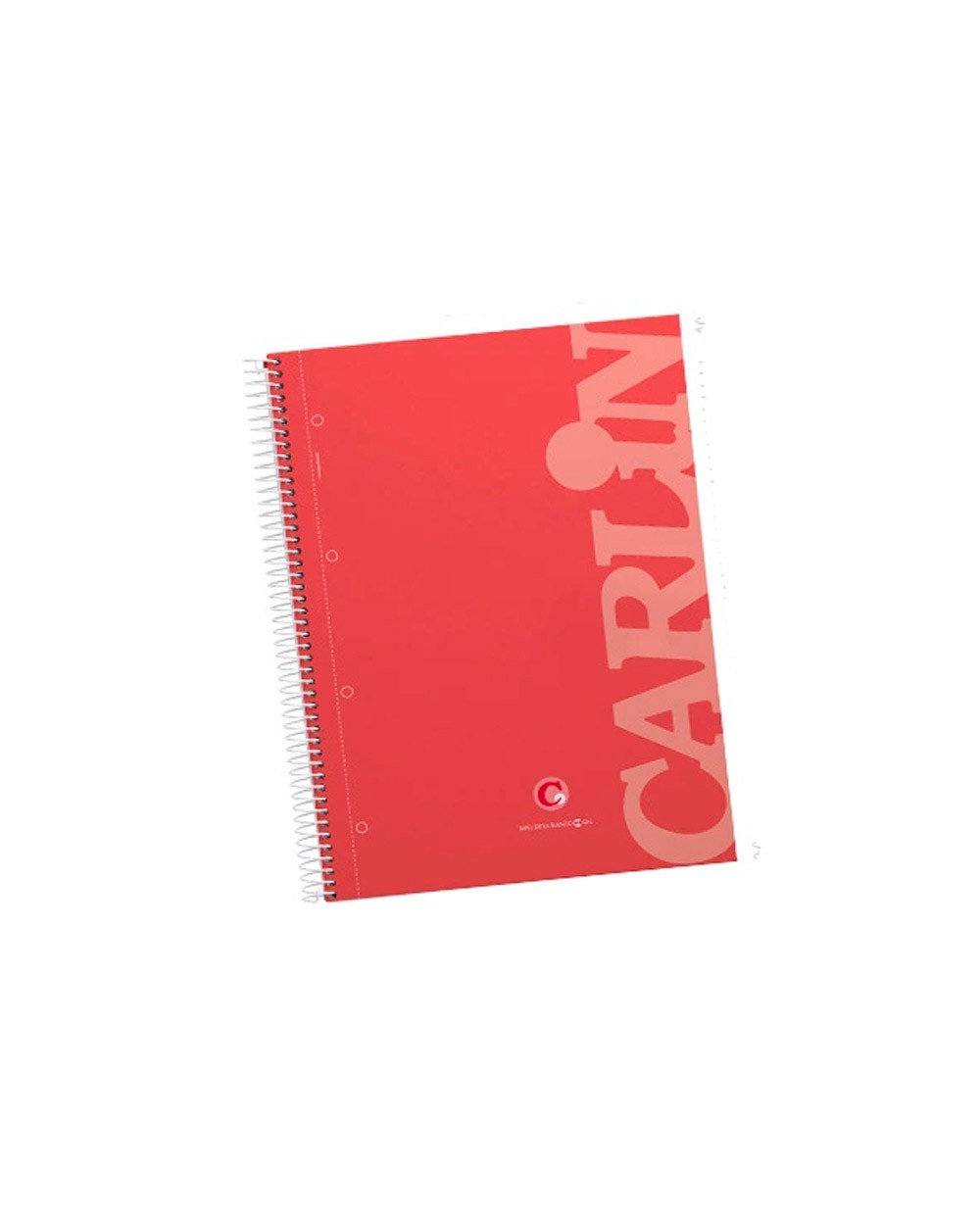 Cuaderno espiral carlin a4 micro tapa forrada 120h 90gr cuadro 5mm 4 taladros 5 bandas color rojo
