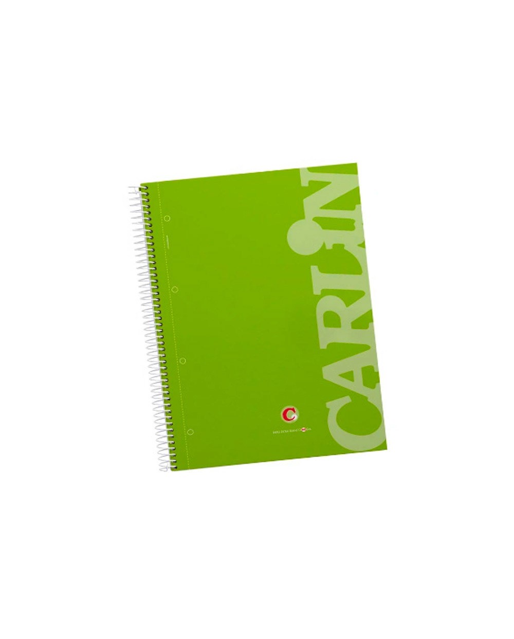 Cuaderno espiral carlin a4 micro tapa forrada 120h 90gr cuadro 5mm 4 taladros 5 bandas color verde