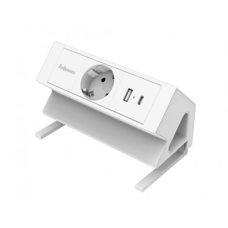 Regleta fellowes sobremesa 1 toma usb a usb c color blanco