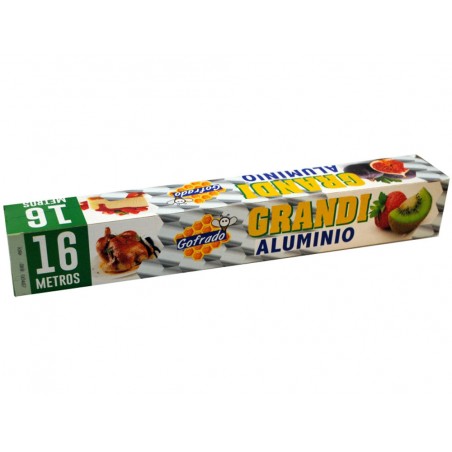 Papel aluminio grandi rollo 30 cm x 16 m