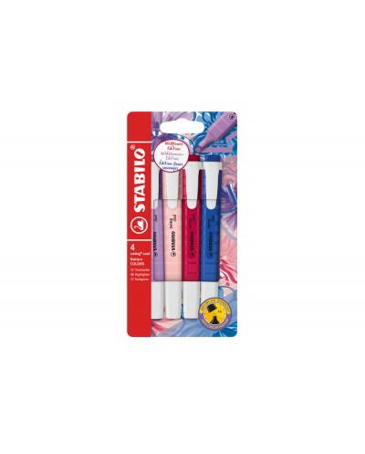Rotulador stabilo fluorescente fino swing cool nature edicion wildflower estuche de 4 unidades colores