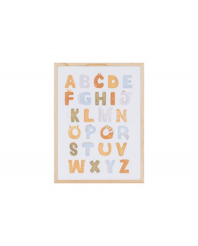 Pizarra blanca bi office magnetica acero lacado blanco marco de madera con alfabeto para ninos 600x450 mm