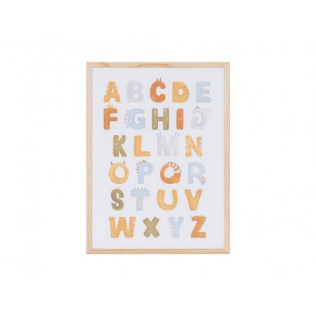 Pizarra blanca bi office magnetica acero lacado blanco marco de madera con alfabeto para ninos 600x450 mm