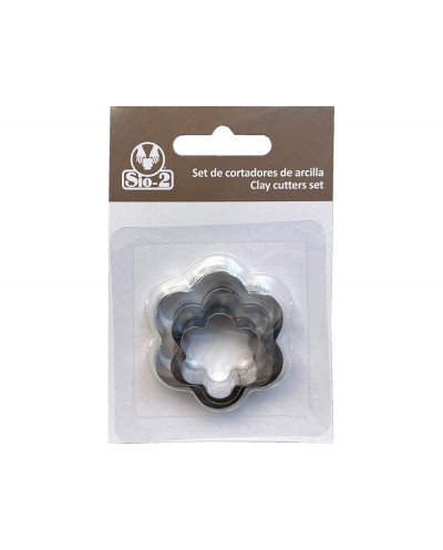Cortador metalico sio 2 flor set de 3 piezas
