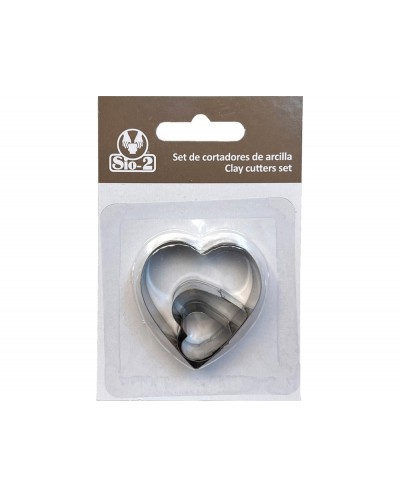 Cortador metalico sio 2 corazon set de 3 piezas