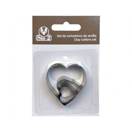 Cortador metalico sio 2 corazon set de 3 piezas
