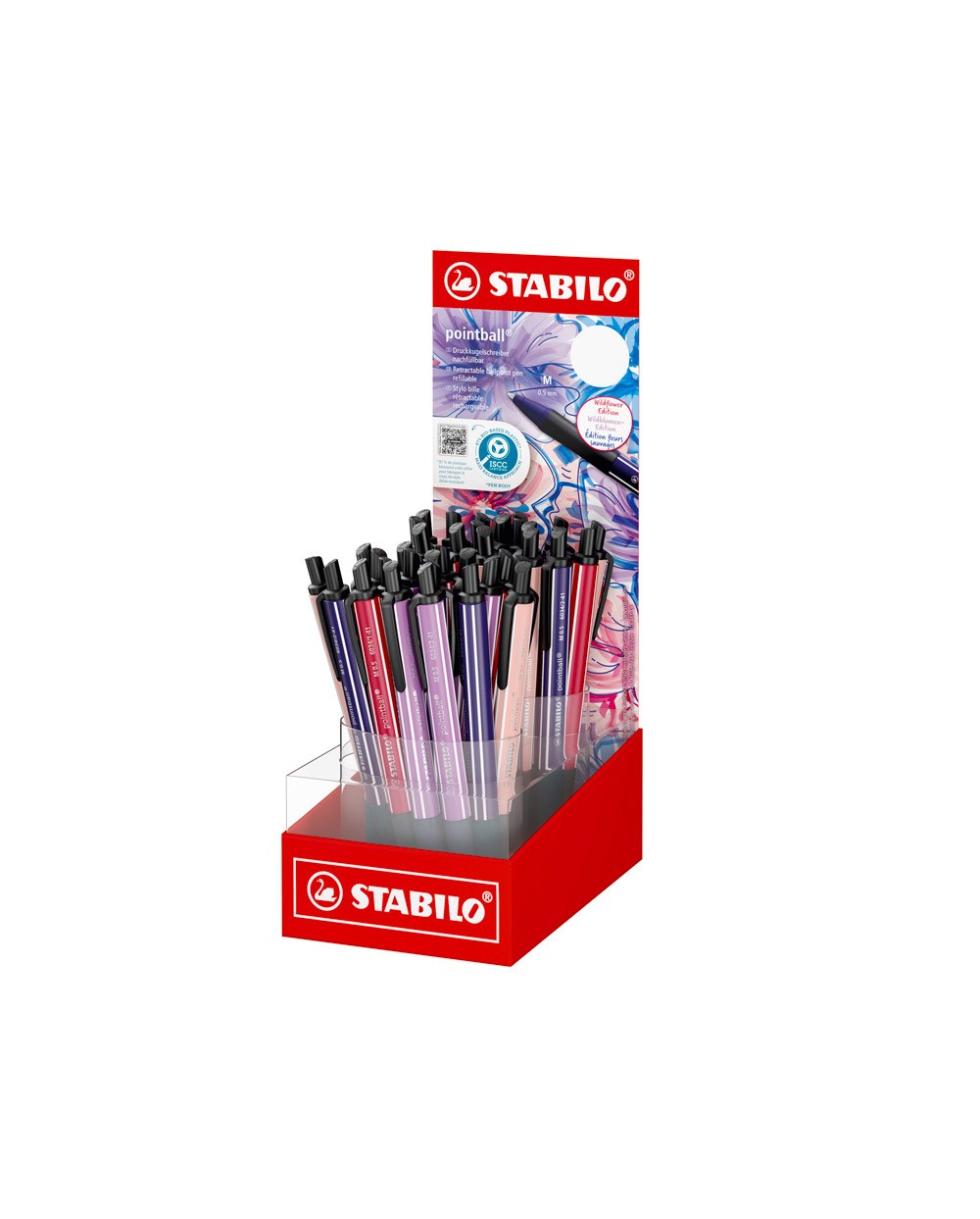 Boligrafo stabilo nature colors wildflower retractil expositor de 38 unidades colores surtidos