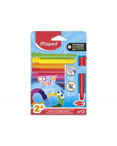 Lapices de colores maped color peps infinity kidy blister de 12 unidades colores surtidos
