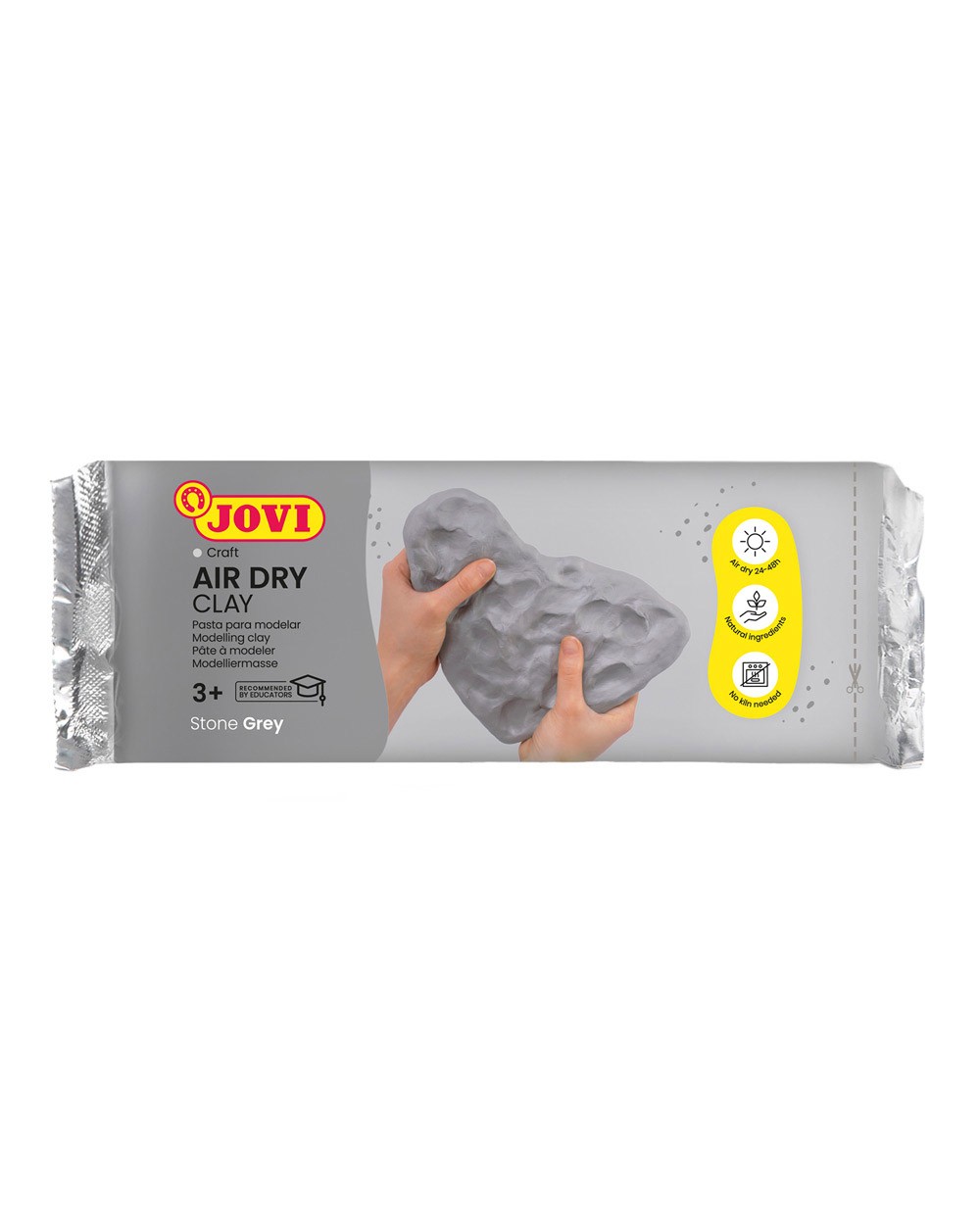 Pasta para modelar jovi air dry clay 1000 gr gris