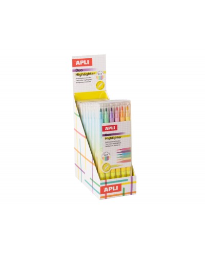 Rotulador fluorescente apli duo expositor de 10 blister de 6 unidades colores surtidos