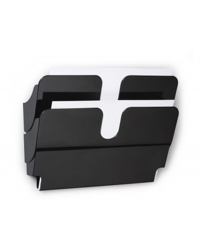 Expositor de mural durable flexiplus a4 horizontal doble magnetico negro
