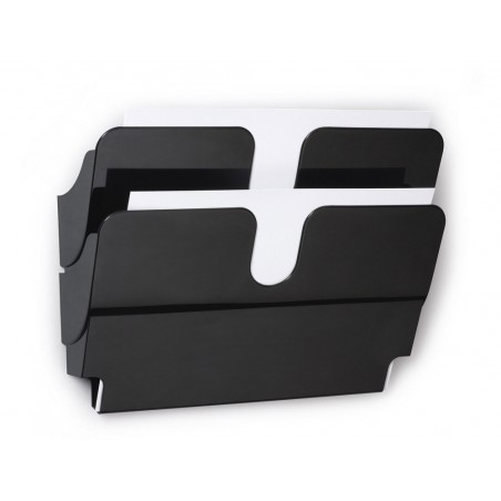 Expositor de mural durable flexiplus a4 horizontal doble magnetico negro