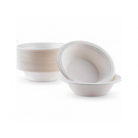 Plato de fibra bio bol 340 350 cc paquete de 50 unidades